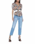 Blouson stampato con coulisse e arriccio Relish - immagine 4