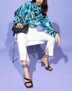 Camicia a fantasia con manica a pipistrello Relish - immagine 4