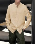 Camicia alla coreana con dettagli stampati In my hood - immagine 2