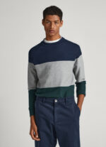 Maglia uomo Pepe Jeans girocollo manica lunga raglan 90% cotone 10% lana (Nuova Collezione AI23)