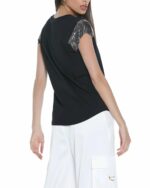 T-shirt nera con applicazioni in metallo Relish - immagine 3