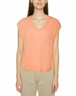 T-shirt senza manica in lino con scollo a v Pepe Jeans