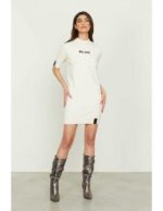 Abito donna Relish corto collo vulcano  logo con spilla strass (Nuova Collezione AI23)