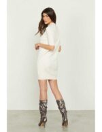 Abito donna Relish corto collo vulcano  logo con spilla strass (Nuova Collezione AI23) - immagine 3