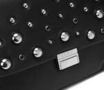 Borsa Cult versione glam rock ecopelle nera manico in corda e catena metallica chiusura con zip (Nuova Col - immagine 4
