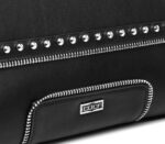 Borsa donna Cult ecopelle nera con dettagli metallici argento comodo manico a catena dim.30x11x20 chiusura - immagine 3