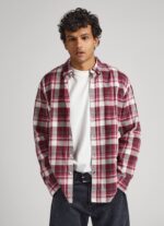Camicia PepeJeans uomo regular fit colletto button down stampa quadri medi(Nuova Collezione AI23) - immagine 3