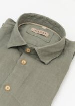 Camicia SSense 100% lino tinta unita taglia slim - immagine 2