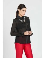 Camicia donna Relish risvolto raso e collanaperle e strass (Nuova Collezione AI23) - immagine 2