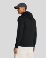 Felpa Lyle & Scott full zip con cappuccio garzata 100% cotone - immagine 2