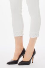 Jeans Liu Jo cotone elasticizzato lunghezza alla caviglia con risvolto strass vita media - immagine 3