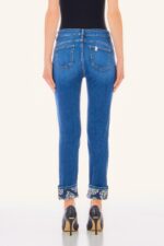 Jeans Liu Jo modello monroe high waist con risvolto lavorazione bandana - immagine 2