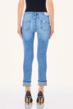 Jeans Liu Jo skinny regular waist con risvolto strass modello monroe - immagine 2