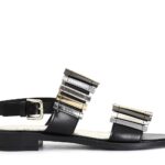 Sandali Cafè Noir  frate con tomaia a multi listini. eleganti e unici rendono questa calzatura il must have