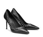 Scarpe donna Cult elegantissimo decollettè in pelle nera tacco 80mm decorato da gemme luminose (Nuova Colle - immagine 2