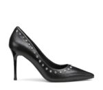 Scarpe donna Cult elegantissimo decollettè in pelle nera tacco 80mm decorato da gemme luminose (Nuova Colle