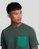 T-shirt Lyle & Scott girocollo con taschino anteriore colore a contrasto 100% cotone - immagine 3