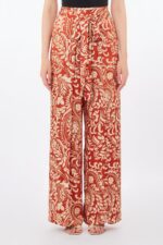 Pantalone Liu JO in twill stampato elastico in vita cintura sur ton in abbinamento