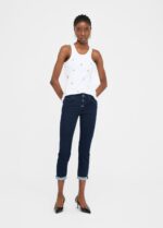 Jeans Liu Jo skinny con risvolto e bottoni gioiello vita regolare bottom up dona armonia e sostegno - immagine 4