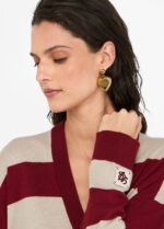 Maglia cardigan Liu Jo righe filato misto lana comode tasche chusura con bottoni - immagine 2