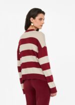 Maglia cardigan Liu Jo righe filato misto lana comode tasche chusura con bottoni - immagine 3